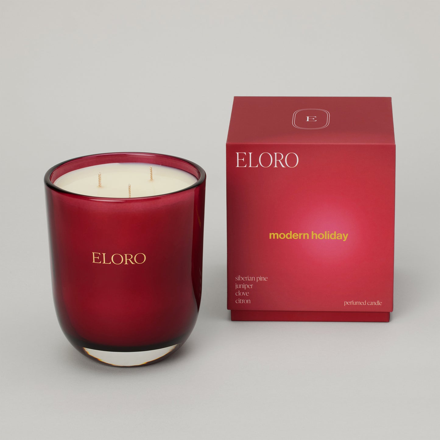modern holiday scented candle